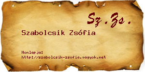 Szabolcsik Zsófia névjegykártya